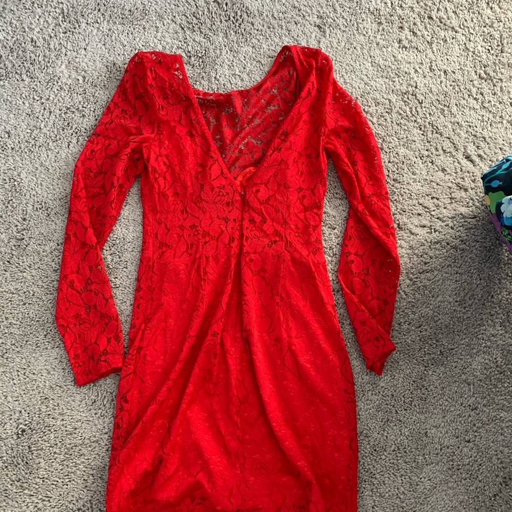 Red Lace Bebe dress